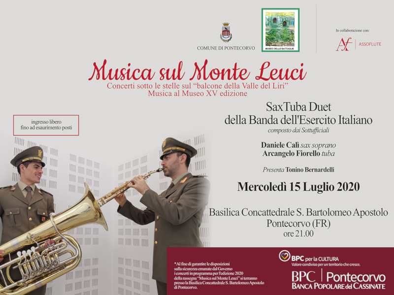 Musica sul Monte Leuci: il 15 luglio il Saxa Tuba Duet